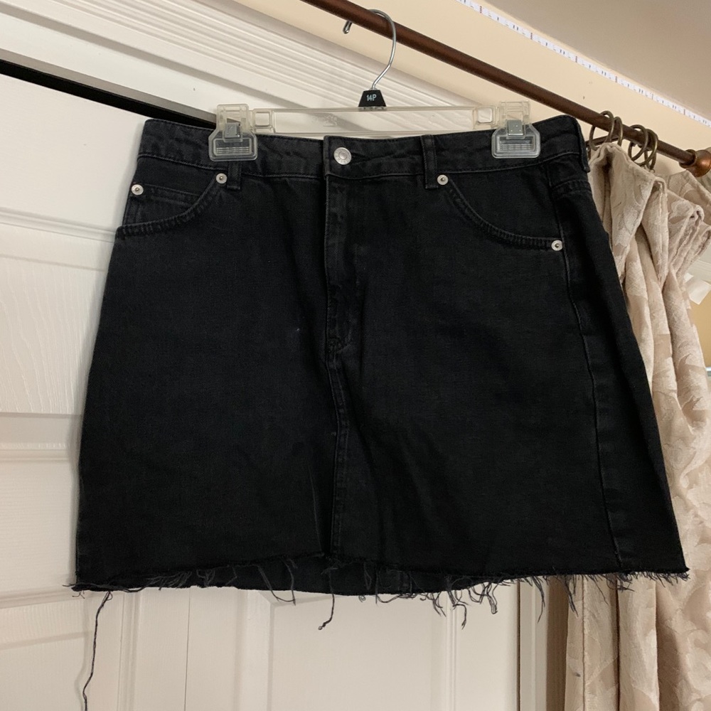 Topshop black denim skirt
